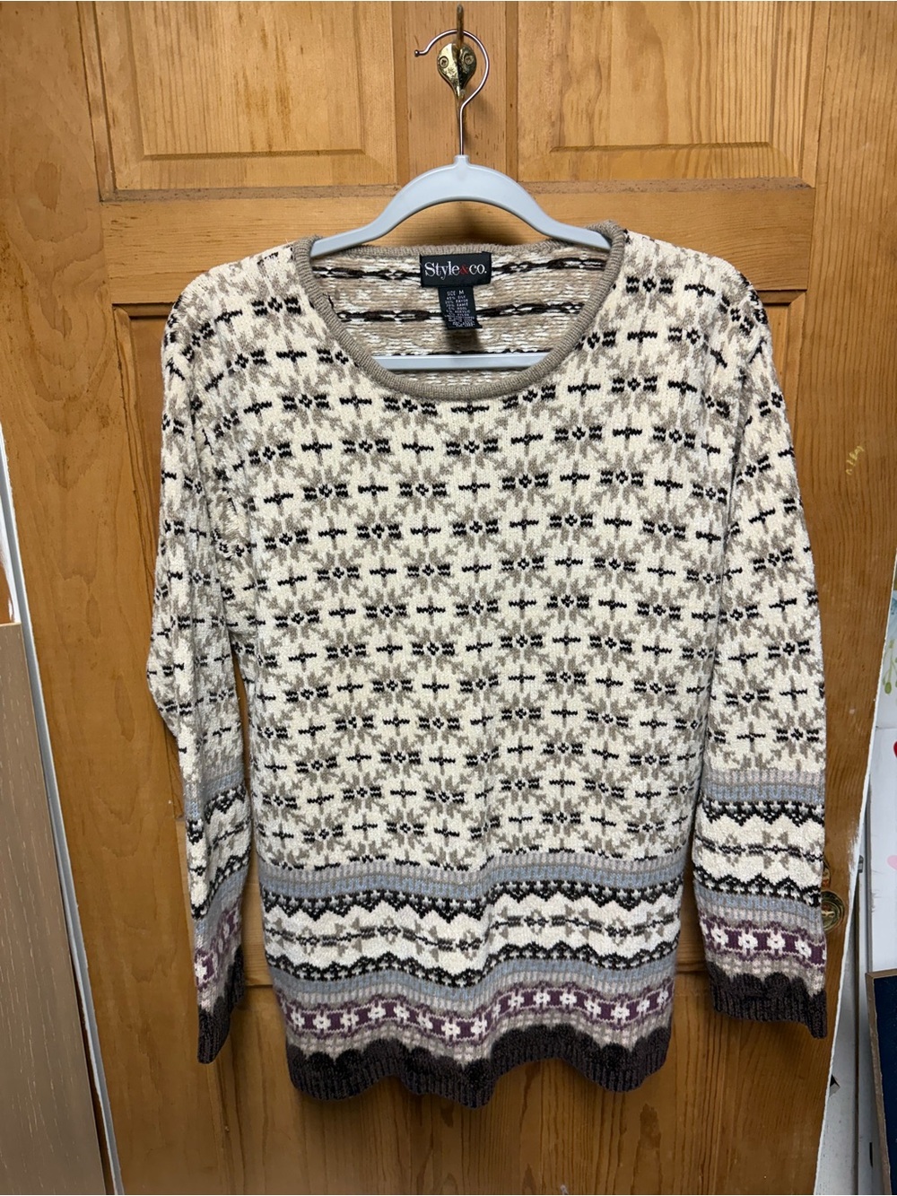 Style & Co Fair Isle Pattern Sweater, Women's Medium